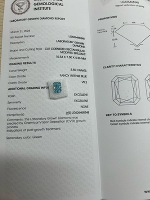 ซื้อ 3.55ct แฟนซี สีฟ้าเข้มงวด หนังสือพิมพ์เพชรผลิตในห้องปฏิบัติการ OEM ODM online manufacture