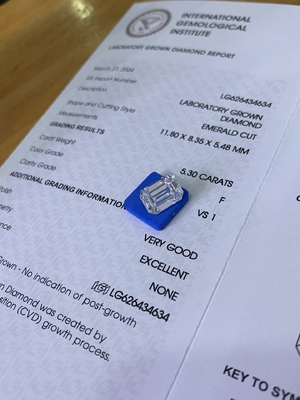 ซื้อ 5.3ct หินแชมมอนด์ แมน ทําจากหินแชมมอนด์ VS1 ความชัดเจน F สี online manufacture