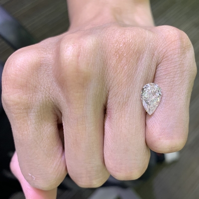 ซื้อ 2.36CT F VVS2 EX VG Pear Cut CVD หุ่นยางที่ปลูกในห้องปฏิบัติการ online manufacture