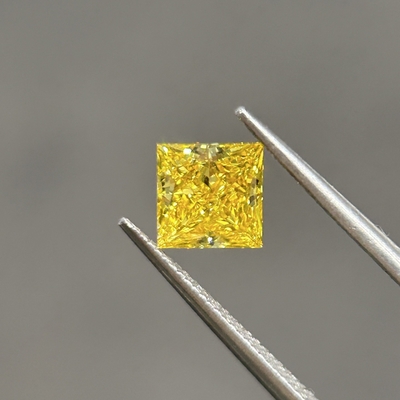 ซื้อ 1.15ct ทองเหลืองสีเหลือง Princess Cut CVD ทองเหลือง VVS2 2EX N IGI online manufacture