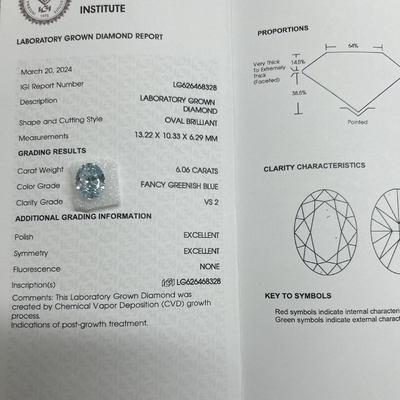 ซื้อ 6.06 คาราท หนังสือพิมพ์ผลิตเพชร แฟนซี สีฟ้า OEM ODM online manufacture