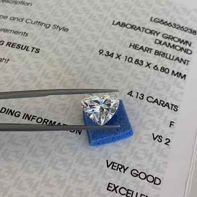 ซื้อ 4.13ct VS2 ความชัดเจน F สีแล็บ หัวใจเติบโต เพชร IGI รับรอง online manufacture