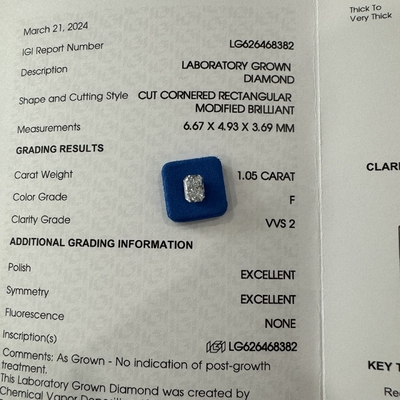 ซื้อ HYF 2.06ct สีเรเดียนตัดเพชร VVS2 ความชัดเจน F online manufacture