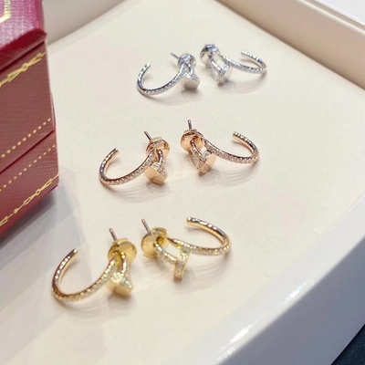 ซื้อ เพชรธรรมชาติ 0.51 คาราท หูเล็บ 18k หูทองแท้ VS GH online manufacture