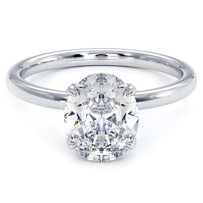 ซื้อ 18K 14K 10K เนื้อทองคําแท้ เครื่องประดับที่กําหนดเอง 1 คาราต์ Def Vvs ความใส Cvd ลายโอวาลตัดห้องปฏิบัติการเพชรใหญ่ Halo แหวน For Sale online manufacture