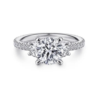 ซื้อ 18K 14K 10K เนื้อทองคําแท้ เครื่องประดับที่กําหนดเอง 2 คาราต์ Def Vvs ความชัดเจน Cvd Oval Cut Lab เพชร 3 หินโรงงานแหวน online manufacture