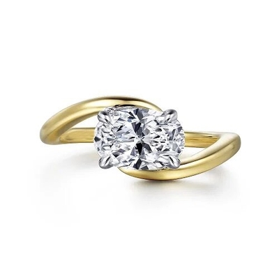 ซื้อ 18K 14K 10K เนื้อทองคําแท้ เครื่องประดับที่กําหนดเอง 2 คาราต์ Def Vvs ความชัดเจน Cvd Oval Cut Lab เพชร 3 หินโรงงานแหวน online manufacture