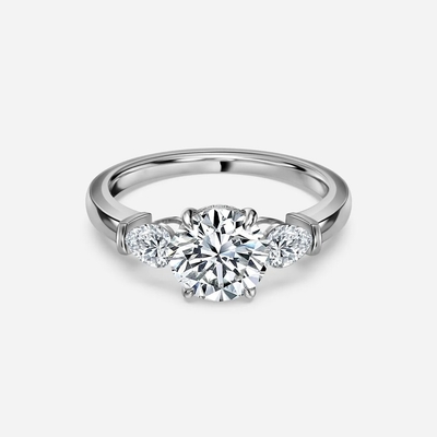 ซื้อ 18K 14K 10K 9K พลาตินัมแล็บสร้าง 3 หินเพชรแหวน IGI รับรอง online manufacture
