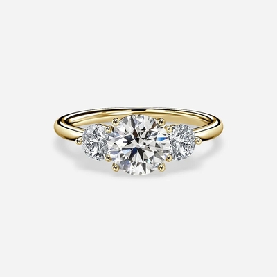 ซื้อ 3 หิน Lab ปลูกเพชรแหวน 1 ถึง 3ct 18K 14K 10K 9K PT online manufacture