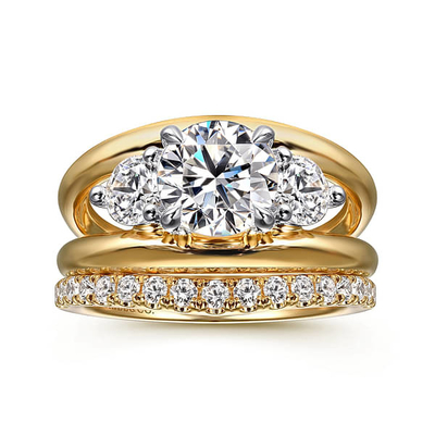 ซื้อ 14K แพลตินาม VVS ความชัดเจน HPHT กลมตัดห้องปฏิบัติการโต Diamond Wedding Band DEFGH แหวน online manufacture