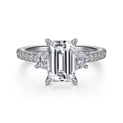 ซื้อ Lab Diamond Wedding Band VVS ความชัดเจน HPHT สี Emerald Cut Lab สีเพชรที่เติบโตแหวน online manufacture