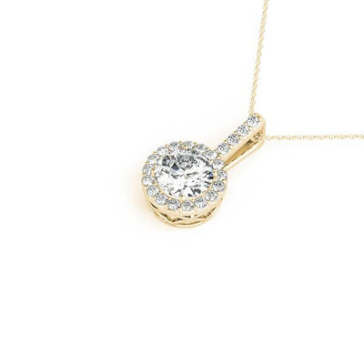 ซื้อ 18K 14K 10K เนื้อทองเหลืองแข็ง ความใส CVD กลมตัด Bezel ห้องปฏิบัติการเติบโต Diamond Necklace with Gemstone online manufacture