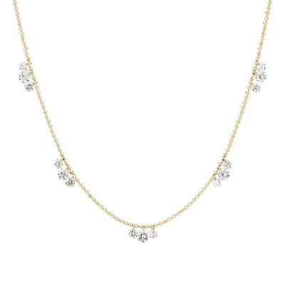 ซื้อ 18K 14K 10K เนื้อทองเหลืองแท้ ความใส CVD กลมตัด Bezel ห้องปฏิบัติการเติบโต Diamond Necklace online manufacture