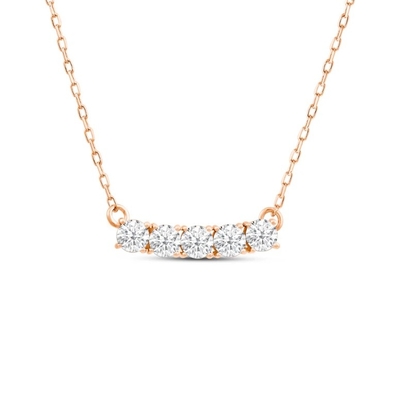 ซื้อ 18K 14K 10K เนื้อทองเหลืองแท้ ความใส CVD กลมตัด Bezel ห้องปฏิบัติการเติบโต Diamond Necklace online manufacture