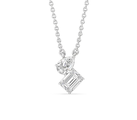 ซื้อ กลม Emerald Cut Bezel Lab พัฒนาเพชรคอใน 18K 14K 10K ทองแข็ง ความใส CVD online manufacture