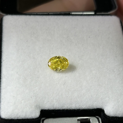 1.18ct Oval Cut HPHT Lab Diamonds Fancy Vivid Yellow VVS2 2VG N รับรองจาก IGI