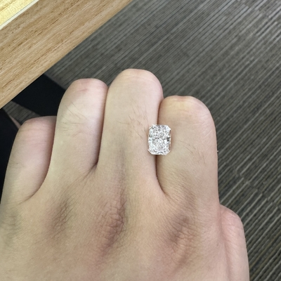 3.07ct ทองเหลืองที่เพาะในห้องปฏิบัติการตัดแสง F VS1 2EX N