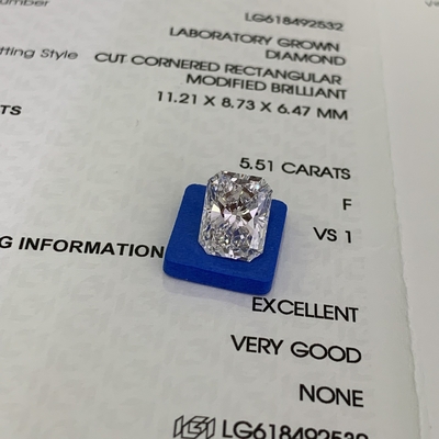5.51ct แรเดียนท์คัดแล็บ เพชรใหญ่ CVD F VS1 EX VG N IGI LG618492532