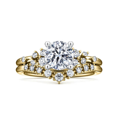 Lab Diamond Wedding Band VVS Clarity HPHT รอบตัด Lab พวงแหวนเพชรที่เติบโต