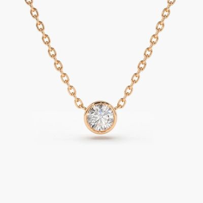หินแท้ ประเภทห้องปฏิบัติการ เพชรเกรด 14K ทองแข็ง ความใส CVD กลมตัด Bezel